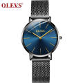 Marca OLEVS Mulheres Malha Strap Fashionable Quartz WristWatches Relógio à Prova D &#39;Água Resistente à Água Recurso Relogio Feminino